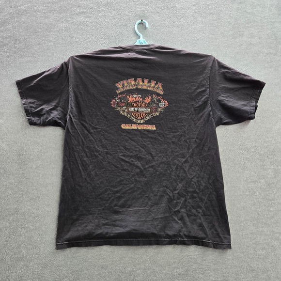 Harley Davidson Men Shirt 2XL Black Y2K 2006 Visalia California Shift Happens - Picture 1 of 13